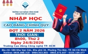 THÔNG BÁO NHẬN HỒ SƠ NHẬP HỌC CAO ĐẲNG CHÍNH QUY ĐỢT 2 VÀO NGÀY 24 THÁNG 8 NĂM 2026