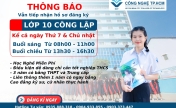 THÔNG BÁO VẪN TIẾP NHẬN HỒ SƠ ĐĂNG KÝ LỚP 10 CÔNG LẬP KỂ CẢ THỨ 7 VÀ CHỦ NHẬT