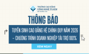 Thông báo tuyển sinh cao đẳng hệ chính quy năm 2026 – Chương trình doanh nghiệp tài trợ 100%