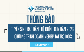 Thông báo tuyển sinh cao đẳng hệ chính quy năm 2026 – Chương trình doanh nghiệp tài trợ 100%